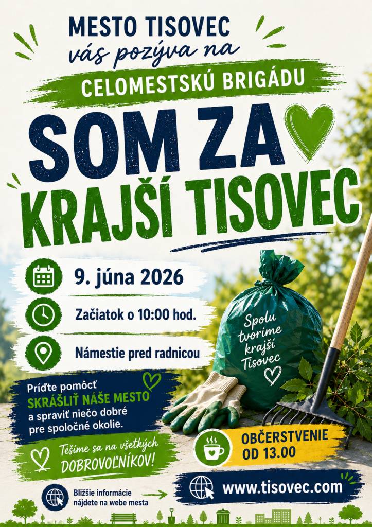 Srdečne vás pozývame na tradičnú celomestskú brigádu 9. júna 2026