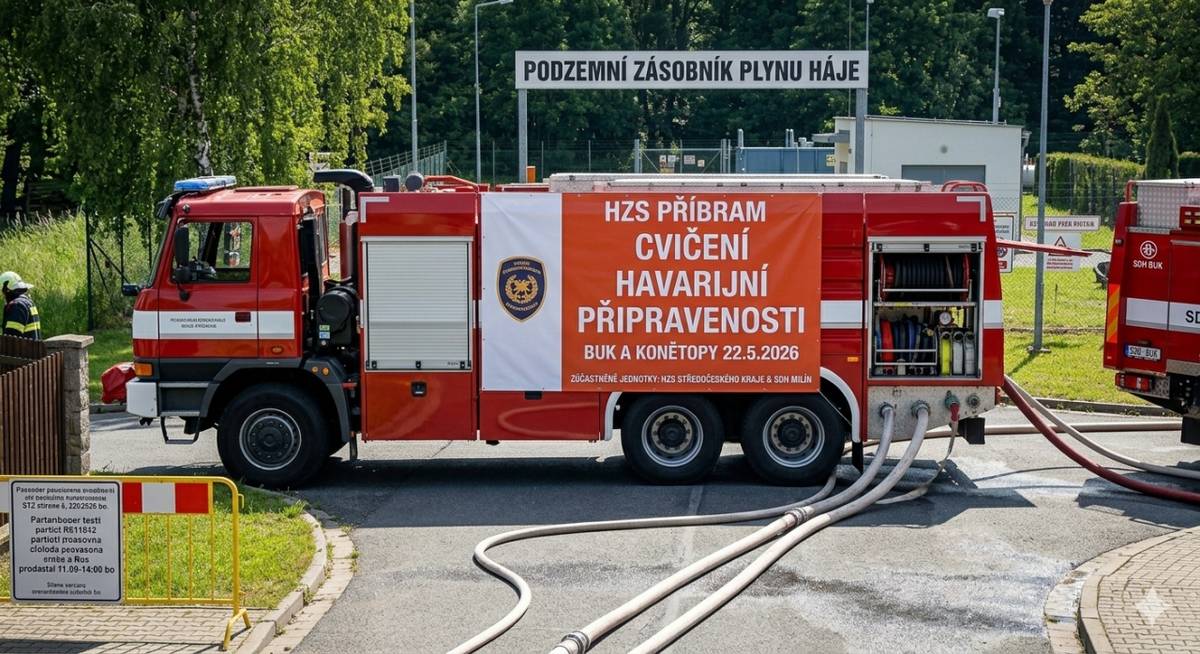Cvičení proběhne v pátek 22. května 2026 od 10:00 do 14:00 hodin za účasti mnoha profesionálních i dobrovolných jednotek (včetně SDH Milín).