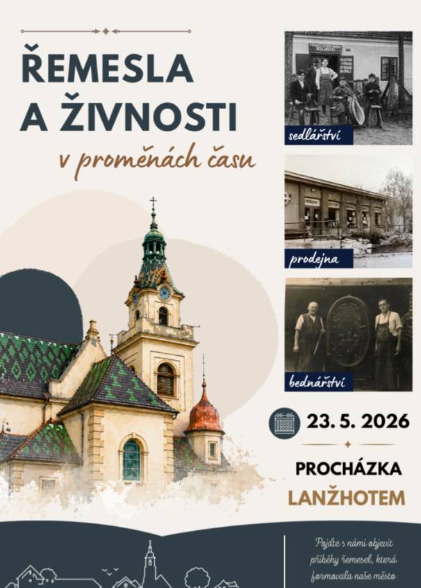 Základní škola zve všechny malé i velké na tematickou procházku Lanžhotem s názvem „Řemesla a živnosti v proměnách času“.  Společně se vydáme po stopách tradičních profesí, které formovaly naše město i život jeho obyvatel.