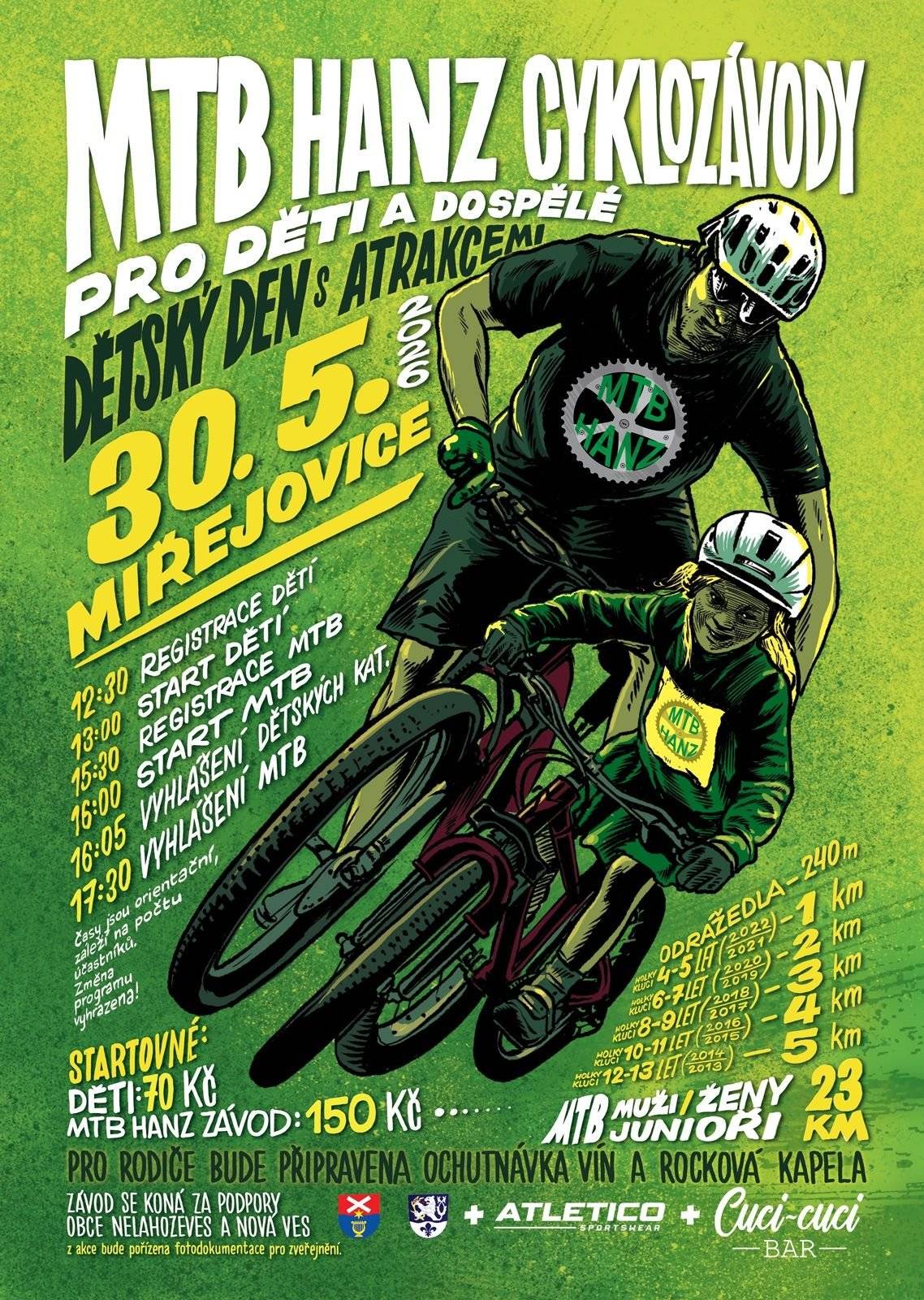 MTB Hanz Nelahozeves zve na Cyklozávody + dětský den do Miřejovic! V sobotu 30. května, začátek ve 12:30, program až do včera.
