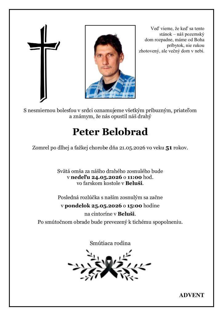 Belobrad Peter- máj 2026