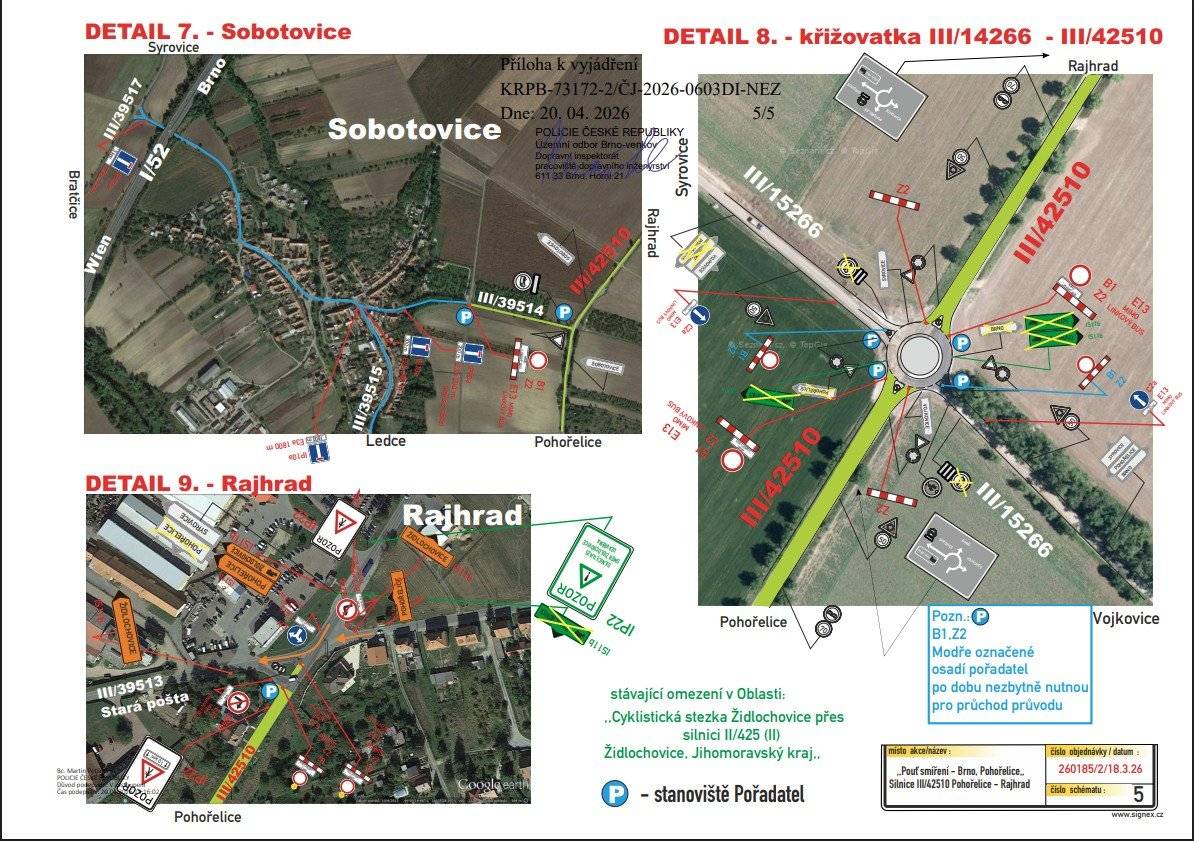 V sobotu 23. 5. 2026 se uskuteční tradiční Pouť smíření. Naší obce se dotkne objíznými trasami a uzavírkami. Podrobné informace s vyznačenými uzavírkami v odkaze: https://www.syrovice.cz/pout%2Dsmireni%2D2026/d-10327/p1=6762