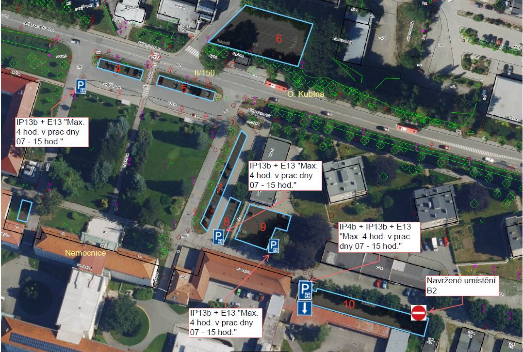 Městský úřad Boskovice informuje o změně režimu parkování u nemocnice Boskovice.