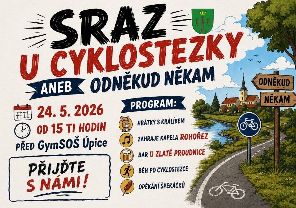 Přijďte otevřít naši novou cyklostezku. Hudba, občerstvení i program pro děti jsou zajištěny. Akce se koná za každého počasí.