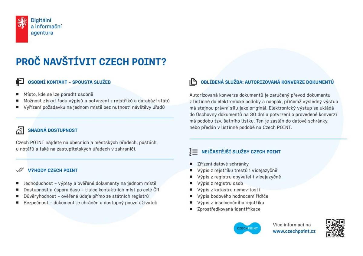 Informace pro občany ke službám Digitální a informační agentury.