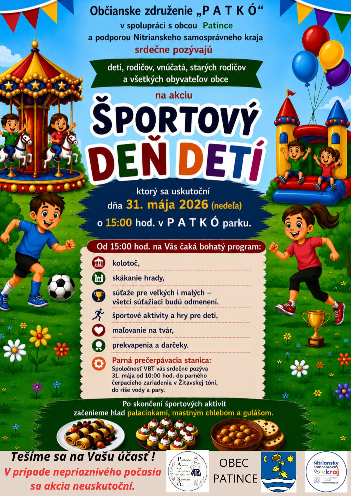 Športový deň deti 31.mája 2026 ( nedeľa)  Sportnap gyerekeknek 2026. május 31-én ( vasárnap)