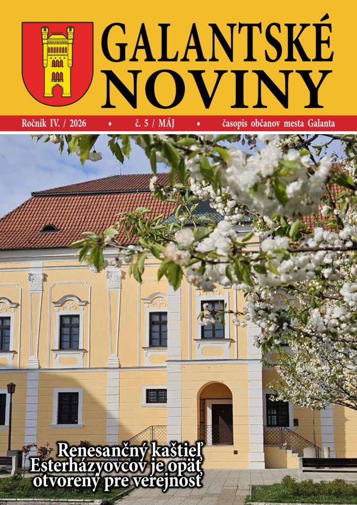 - Milí spoluobčania, vážení čitatelia!  - Na sídlisku SNP pribudol nový komunitný sad  - Renesančný kaštieľ v Galante po obnove otvoril svoje brány  - Želám lásku a zdravie našim mamám!  - V galantskej technickej škole zrealizovali viaceré projekty, vynovujú i športový areál