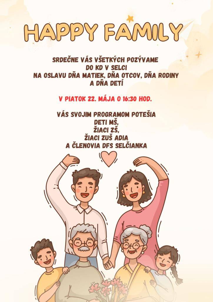 22. mája 2026 o 16:30 v Kultúrnom dome v Selci