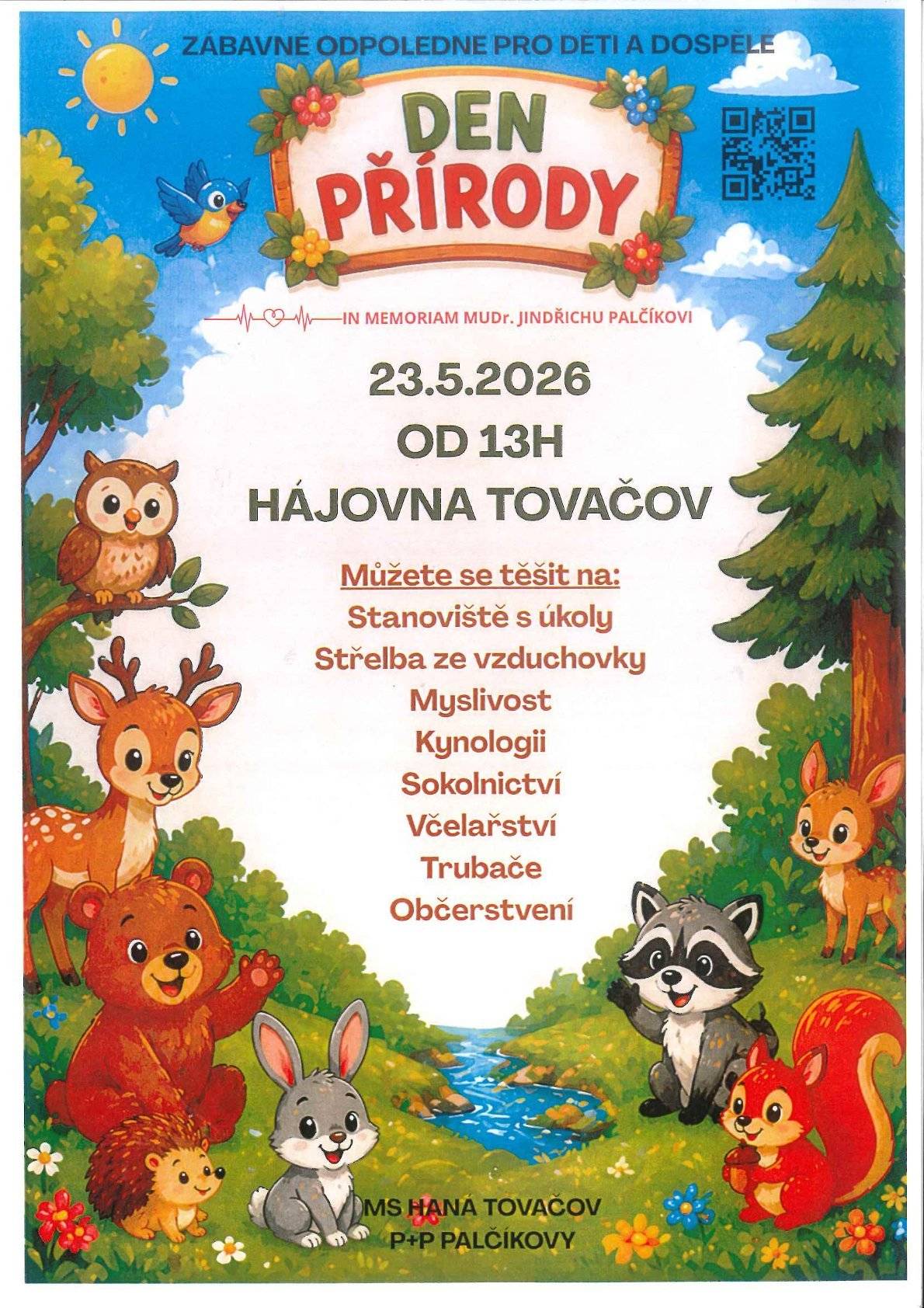 V so 23.5. se koná na hájovně v Tovačově Den přírody - zábavné odpoledne pro děti. Začátek je od 13h.