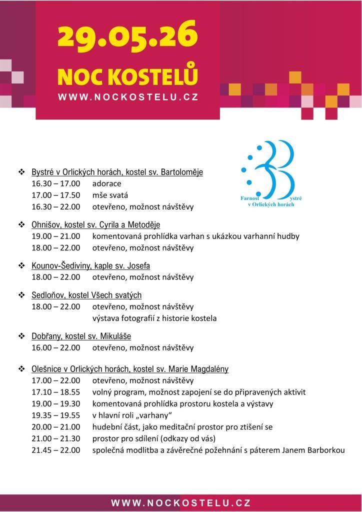 29.5.2026 v Olešnici v O. h. v kostele sv. Máří Magdalény