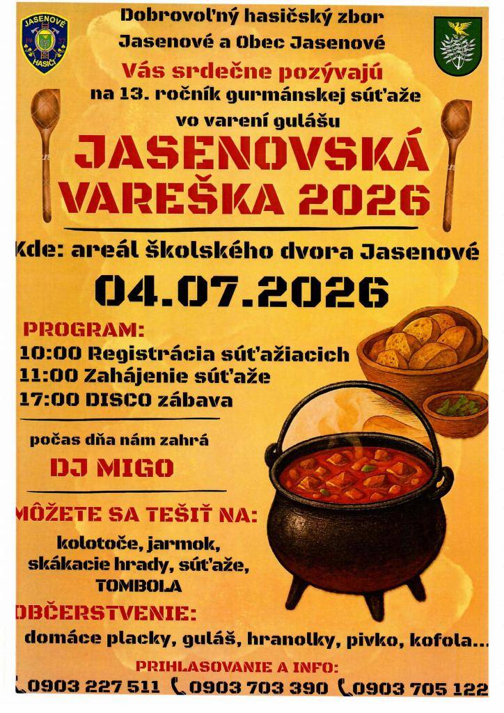 JASENOVSKÁ VAREŠKA 2026