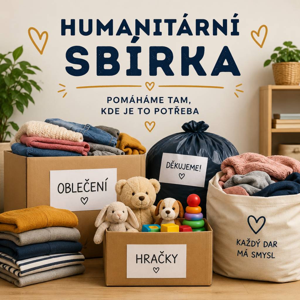 Sbírka se zaměřuje na letní a zimní oblečení, obuv, lůžkoviny, domácí potřeby, hračky a další dle přiloženého letáku. Věříme, že vaše dary pomohou potřebným občanům.