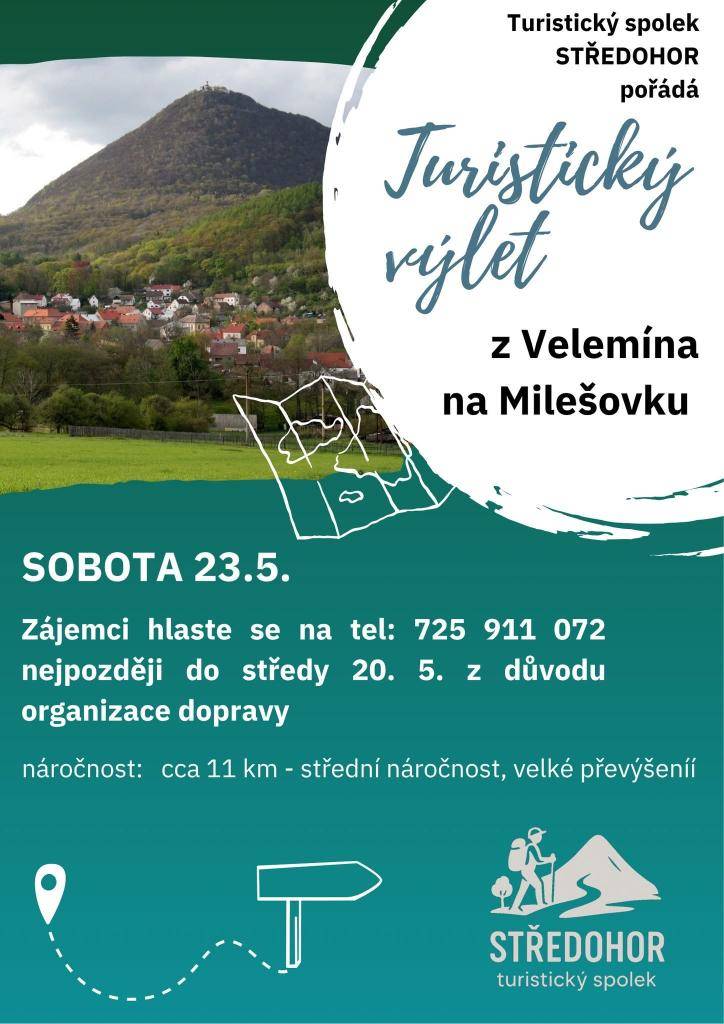 Turistický spolek STŘEDOHOR zve na sobotní výlet na Milešovku. Čeká nás trasa dlouhá přibližně 11 km se střední náročností a větším převýšením.