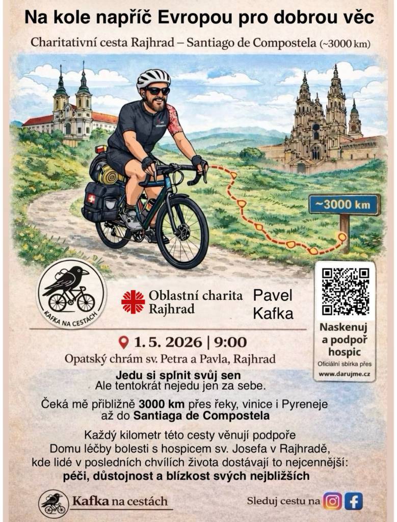 Pavel Kafka se na kole vydal na charitativní cestu do Santiaga de Compostela na podporu hospice