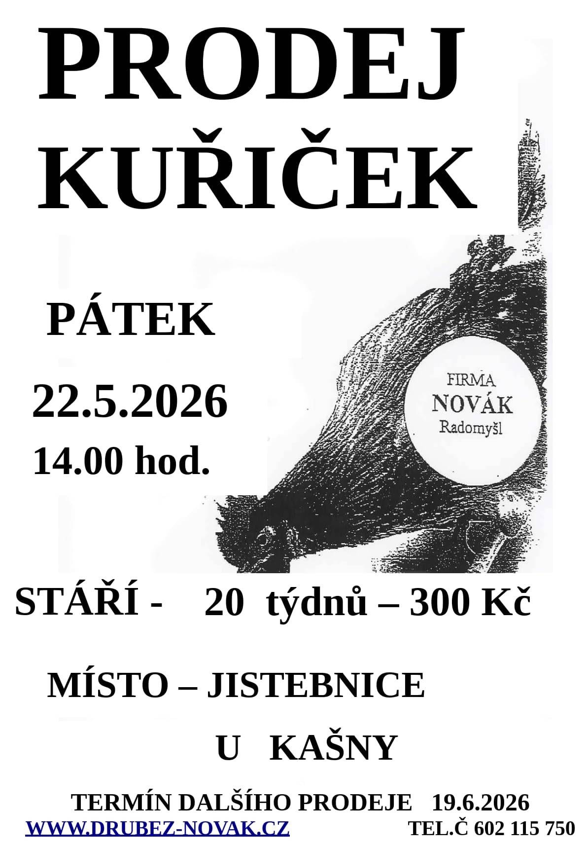 22. května 2026 od 14:00 hod. - na náměstí v Jistebnici