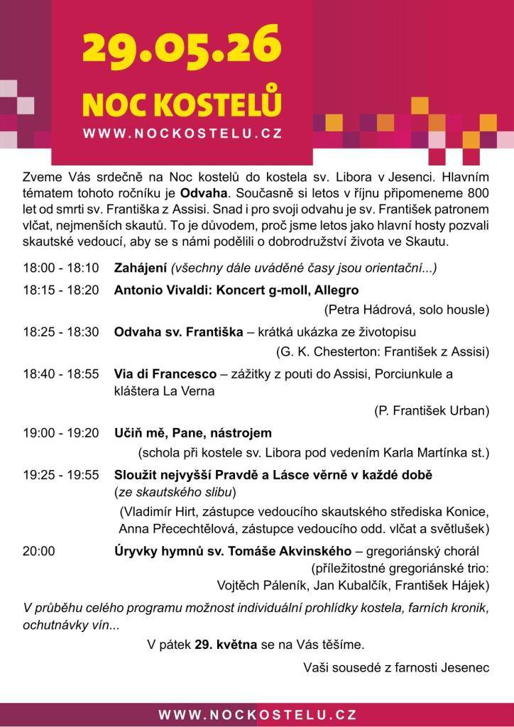 Noc kostelů 2026