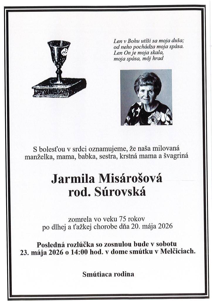 Smútočné oznámenie....