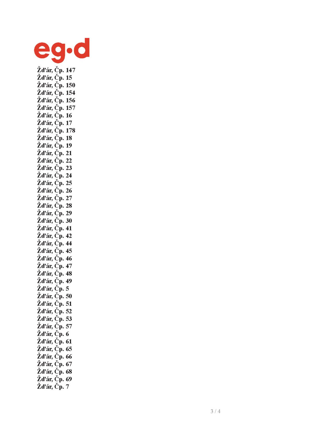 Informujeme o přerušení dodávky el. energie v části obce v pondělí 25.5.2026 v době od 7:15 do 15:30 hodin. Vypnutá oblast - Obec Žďár: ulice od č.p.42, 5 a 28 po č.p.19 a nová zastavba za tímto domem. Ulice od č.p.26 a 30 po konec obce směr Obora. Ulice od č.p. 6 a 53 po č.p.71. Areál zemědělského podniku. Podrobně jsou čísla popisná a pozemky, kterých se přerušení dodávký týká uvedeny na úřední desce,webu a FB profilu obce.