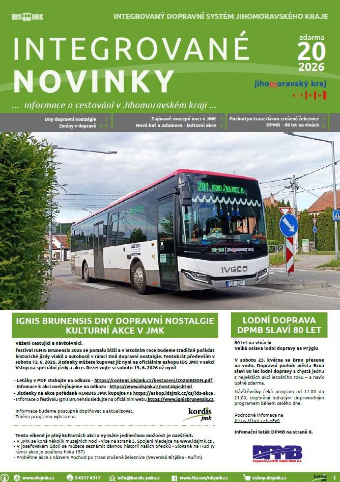 Informace o cestování v Jihomoravském kraji...