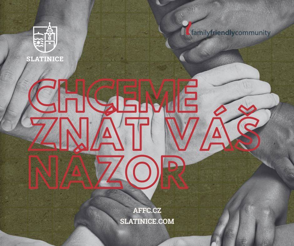 Vážení sousedé, obyvatelé Slatinic a Líp,   obec Slatinice se zapojila do projektu audit Family Friendly Community, jehož cílem je zlepšení života nejen rodin.     Prosíme o vyplnění dotazníku.