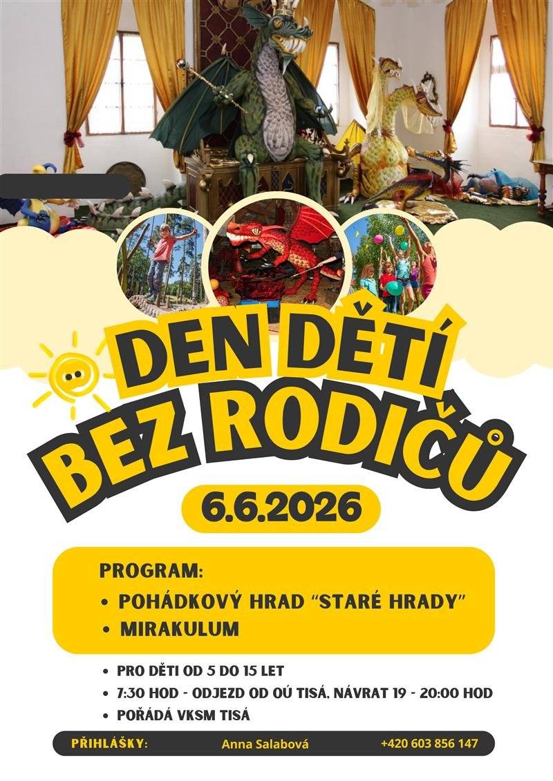 Vzhledem k malému počtu přihlášených jsme nuceni Den dětí bez rodičů zrušit.