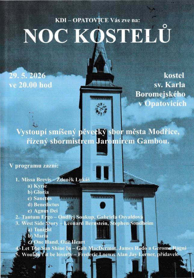 29.5.2026 kostel sv. Karla Boromejského v Opatovicích