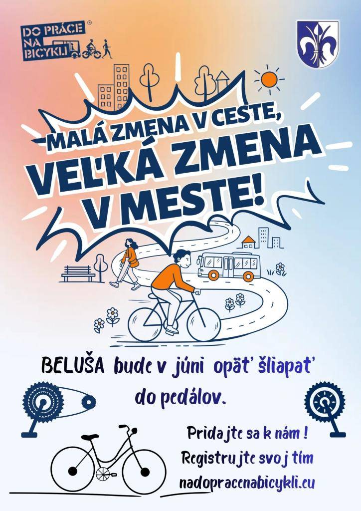 Beluša sa už po šiestykrát zapojí do celonárodnej kampane Do práce na bicykli a počas júna šliapneme do pedálov.  Nechajme autá doma a využime vlastné nohy, bicykle, kolobežky, či verejnú dopravu na cestu za prácou.