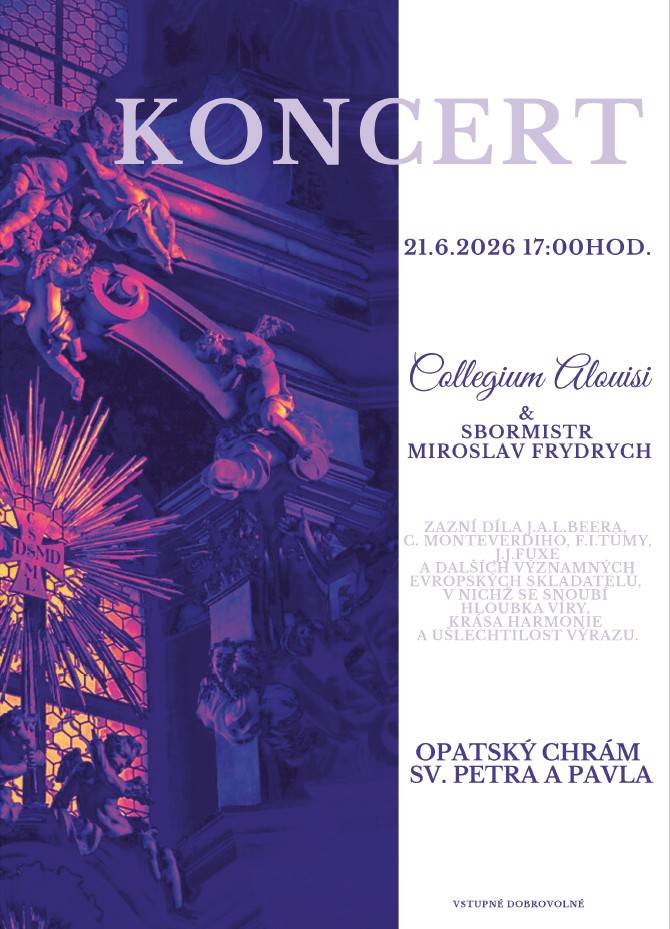 21.6.2026 v 17:00hod Opatský chrám sv. Petra a Pavla, vstupné dobrovolné