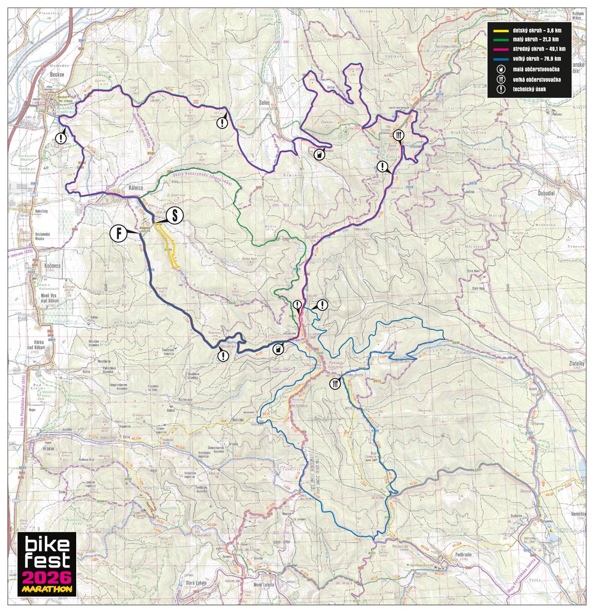V nedeľu 31.5.2026 v rámci Bike Fest 2026 pôjdu ciklisti  časťou obce Beckov - disciplína "BF Maratón". Trať pôjde od Kálnice cez Hurbanov chodník na Lipkách - okolo Ev.kostola - okolo tehelne - salaša hore do Pieskovej doliny.  V dňoch 28. 5. – 31. 5. 2026 organizuje Sportmedia v spolupráci so Slovenským cykloklubom a BIKE centrom Kálnica už 15. ročník bikemaratónu pri príležitosti podujatia BIRELL BIKEFEST Kálnica. Súčasťou tohto bicyklového festivalu je i MARATÓN (so štyrmi okruhmi), ktorý sa uskutoční dňa 31. 5. 2026 (nedeľa) Viac informácii o podujatí je dostupných na tejto stránke: https://bikefest.biker.sk/ Trasy maratónu prechádzajú aj katastrom obce Beckov. Upozorňujeme na zvýšený pohyb cyklistov počas tohto dňa. Trasy v teréne budú vyznačené páskami a smerovými tabuľami.