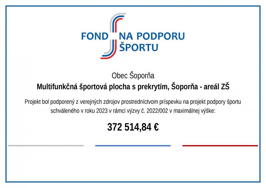 multifunkčná športová plocha s prekrytím, Šoporňa - areál ZŠ