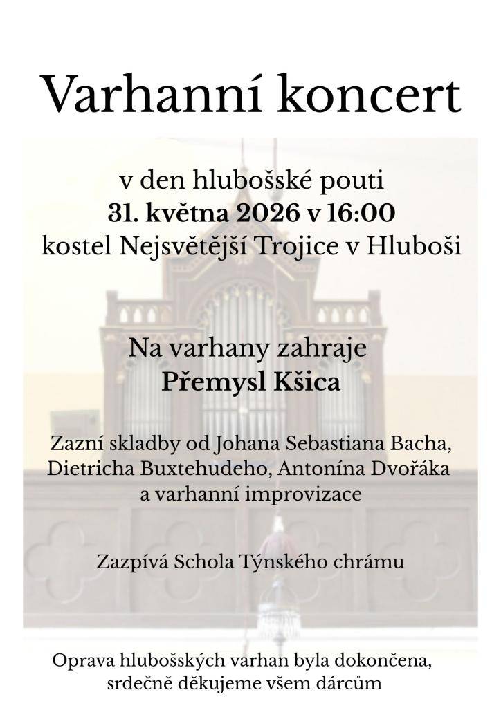 Neděle 31.5.2026 od 16 hodi