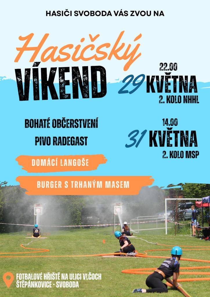 Hasiči ze Svobody vás zvou na hasičský víkend. Bohaté občerstvení zajištěno.   Více informací na plakátě.