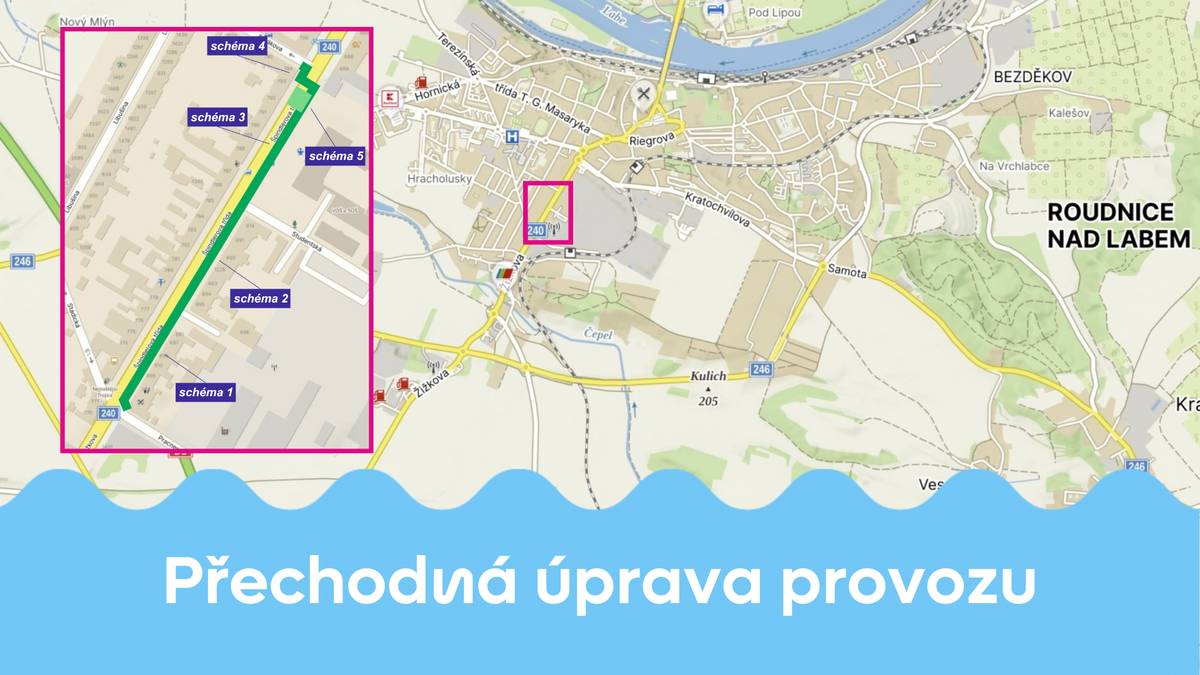 Od 1. června do 31. srpna budou probíhat stavební práce (pokládka nového zemního vedení včetně nové trafostanice) v úseku od křižovatky Pracnerova po křižovatku Barákova. Co to znamená pro provoz?   🚗 Parkování: V místech aktuálních výkopů v chodníku nebude možné zaparkovat. Sledujte prosím aktuální dopravní značení, které omezení upřesní.   🚶 Chodci: Výkop bude probíhat v chodníku. Okolo pracoviště bezpečně projdete vyznačeným koridorem v místě podélného stání. Přístup do domů zůstane zachován – všechny vchody v trase výkopu budou zajištěny lávkami se zábradlím.   🛑 ÚPLNÁ UZAVÍRKA: Ve dnech 5. a 6. srpna se Špindlerova třída, v místě křižovatky s Barákovou ulicí, uzavře úplně. Objízdná trasa bude vedena přes obchvat.   Prosíme o trpělivost a zvýšenou opatrnost. Více informací naleznete na úřední desce města.