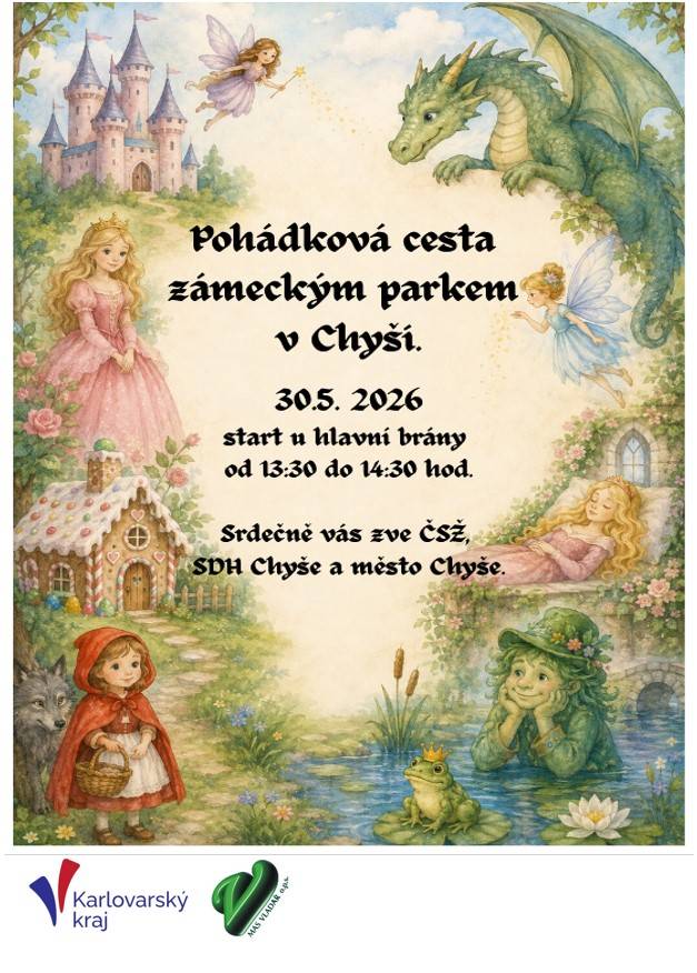 Máte doma malé milovníky pohádek? ???? Pak pro vás mám super tip na sobotní odpoledne! V zámeckém parku v Chyši se chystá parádní Pohádková cesta. Děti se mohou těšit na setkání s pohádkovými postavami a spoustu zábavy v krásném prostředí. ✨