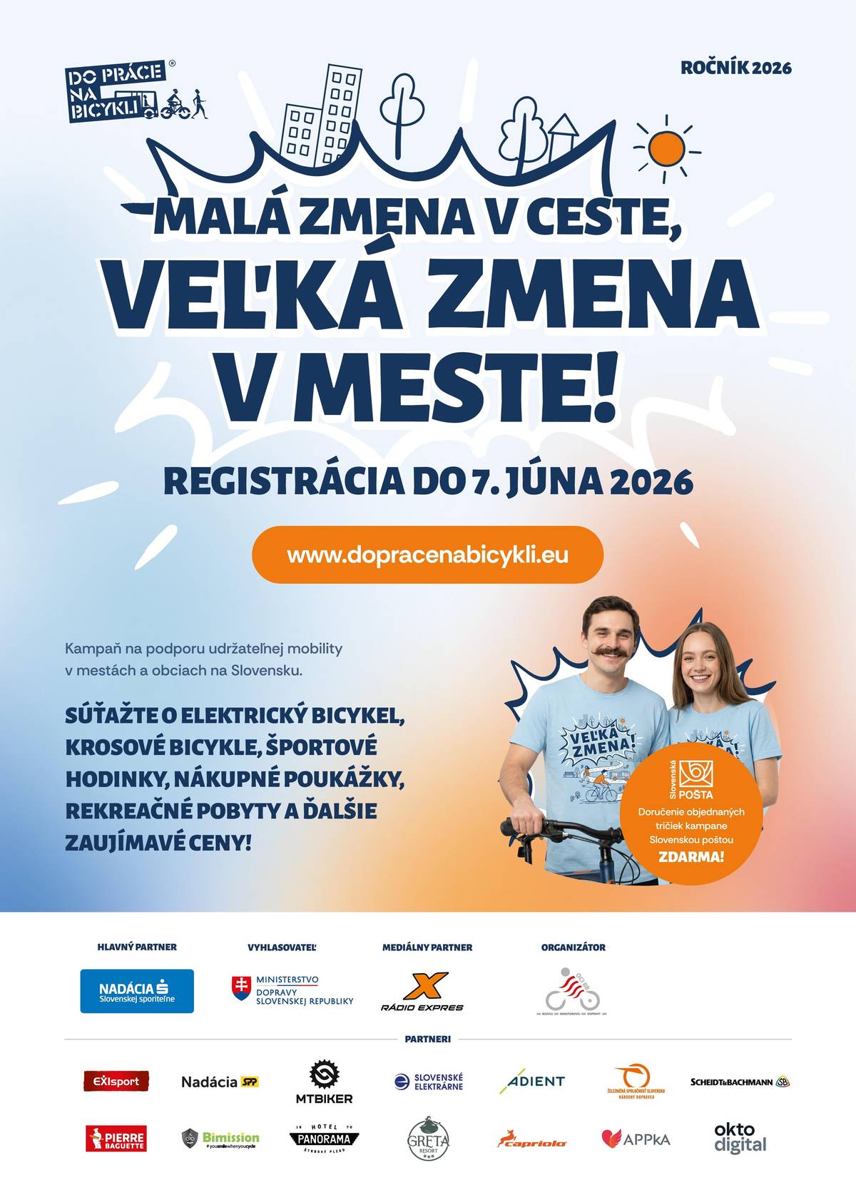 REGISTRÁCIA DO 7. JÚNA 2026 www.dopracenabicykli.eu