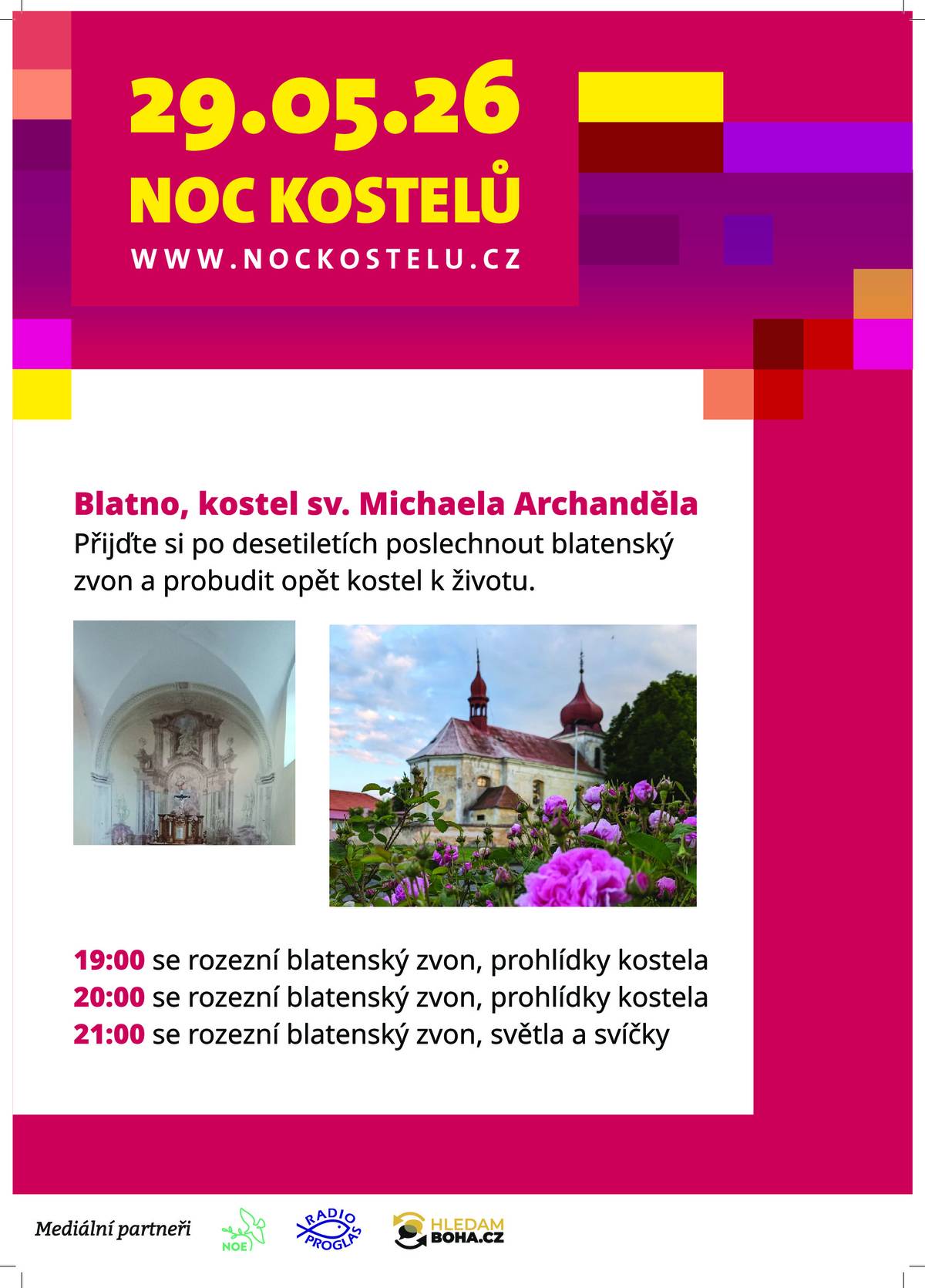 Přátelé kostela sv. Michaela Archanděla v Blatně Vás zvou v pátek 29. 5. 2026 na Noc kostelů.
