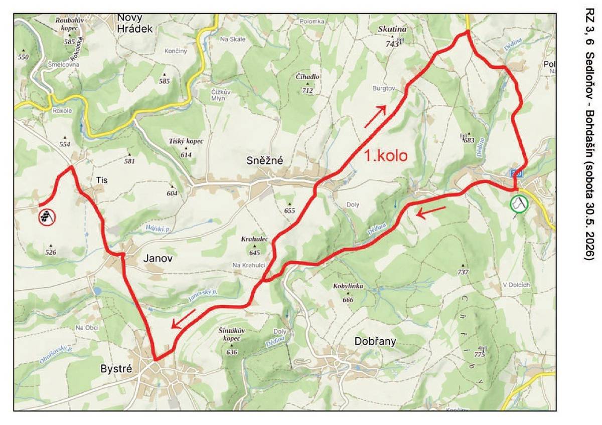 V sobotu 30.5.2026 se opět koná v našem okolí VII. roční Matrix Podorlická rally. Přes Dobřany žádná rychlostní zkouška nevede, ale vede ze Sněžného přes Sedloňov, Bystré, Janov do Bohdašína. Z tohoto důvodu k nám v sobotu 30.5.2026 nebudou zajiždět žádné linkové autobusy z důvodu uzavírky silnice ze Sedloňova na Bystré. Uzavírka bude pouze v době rychlostní zkoušky a k tomu slouží GR kód na přiloženém letáku, kde po načtení kódu byste se měli dozvědět kde je aktuální uzavírka. Každopádně musíme počítat s tím, že v sobotu bude U mlýna směrem na Dobřany, silnice přechodně uzavřená.