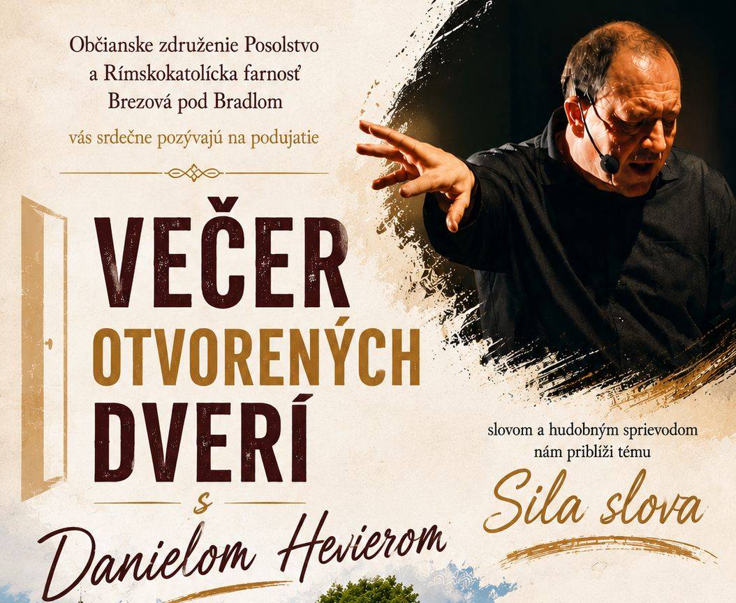 Na Brezovú zavíta spisovateľ Daniel Hevier, aby nám slovom a hudobným sprievodom priblížil tému Sila slova.