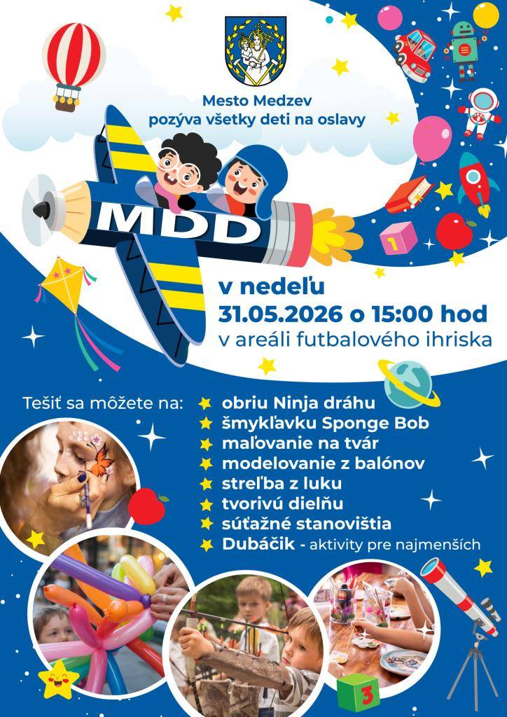 Mesto Medzev pozýva všetky deti na oslavy MDD