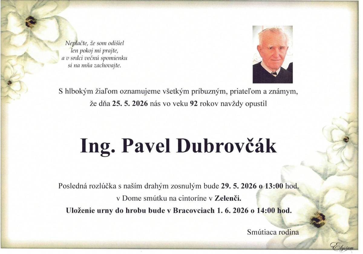 p. Ing. Pavel Dubrovčák