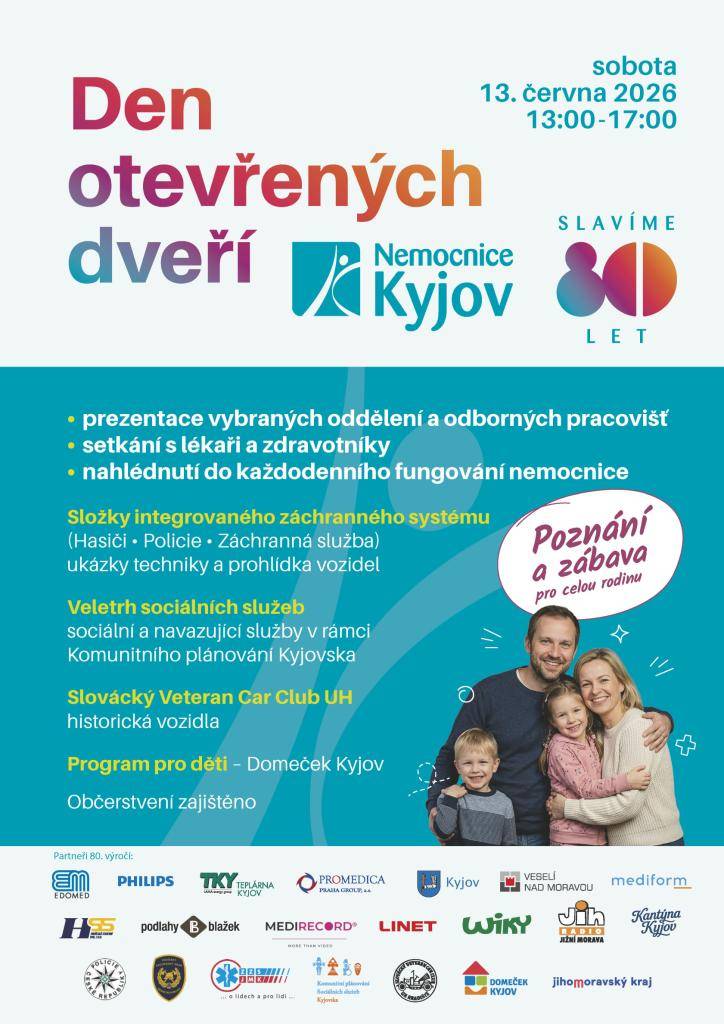 Kdy: SOBOTA 13.6.2026 13:00 - 17:00  Kde: Nemocnice Kyjov