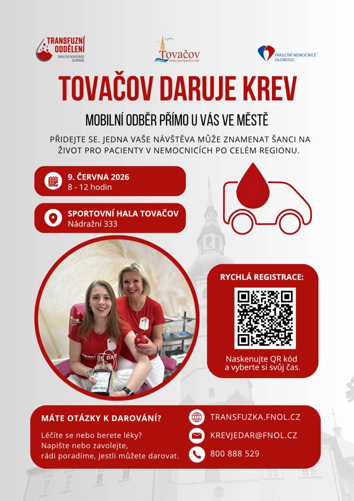 Mobilní odběr krve - Tovačov