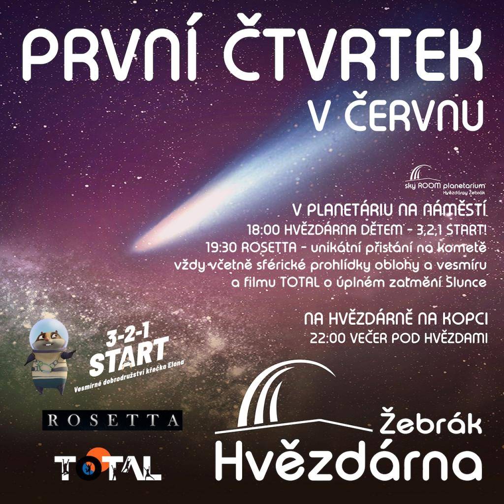 První čtvrtek v červnu nabídne opět jednu premiéru. Společně s námi budete moci přistát na kometě.