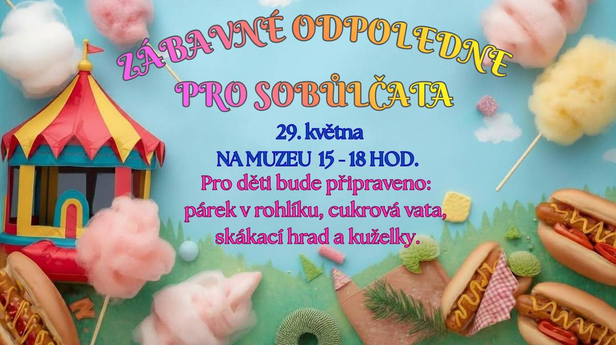 Sobůlský spolek s obcí Sobůlky zve naši nejmladší generaci na oslavu Dne dětí👦👧   🎈v pátek 29. května 🎈na muzeu od 15 do 18 hod.