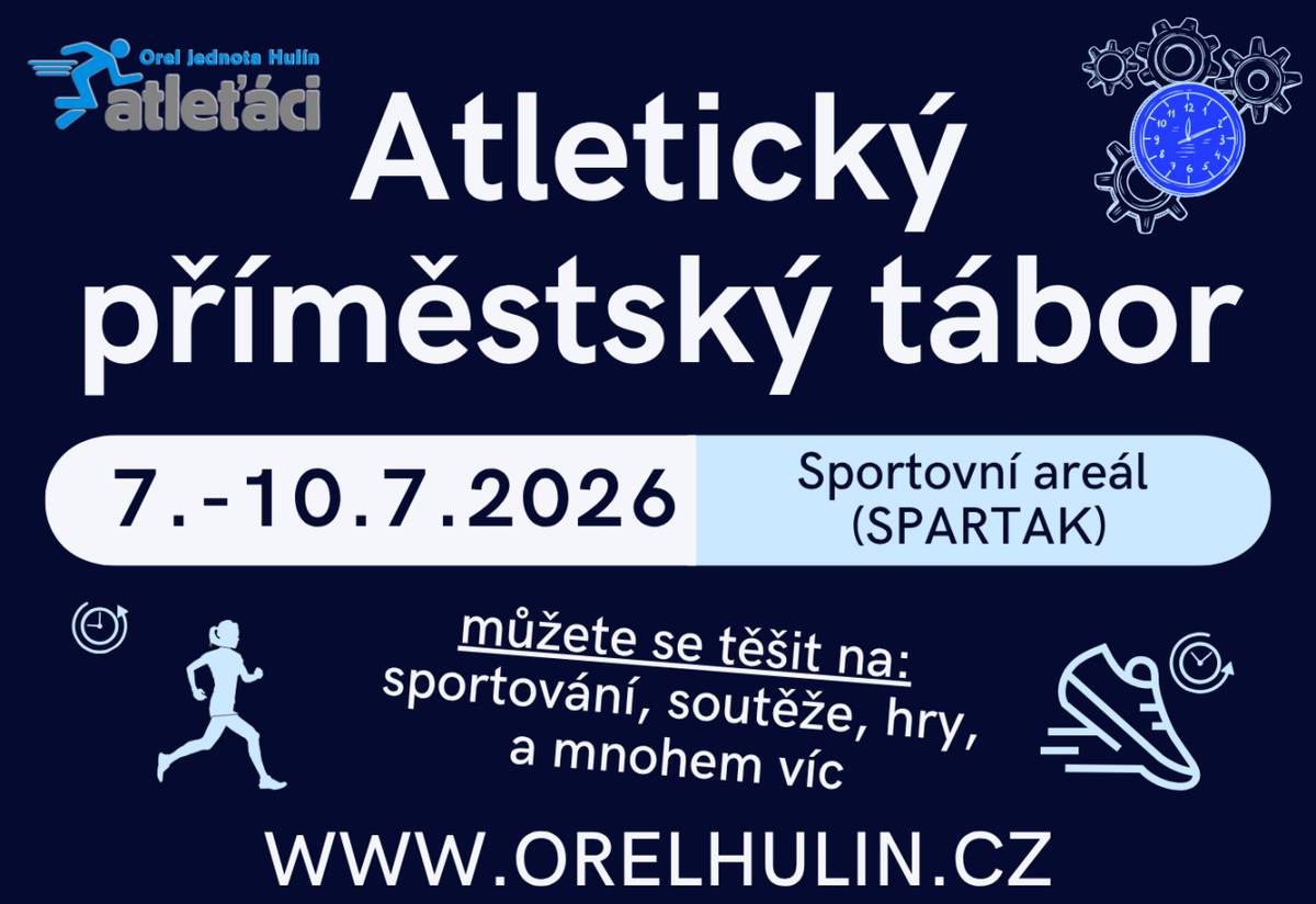 Tradiční atletický příměstský tábor v Hulíně 7. – 10. 7. 2026