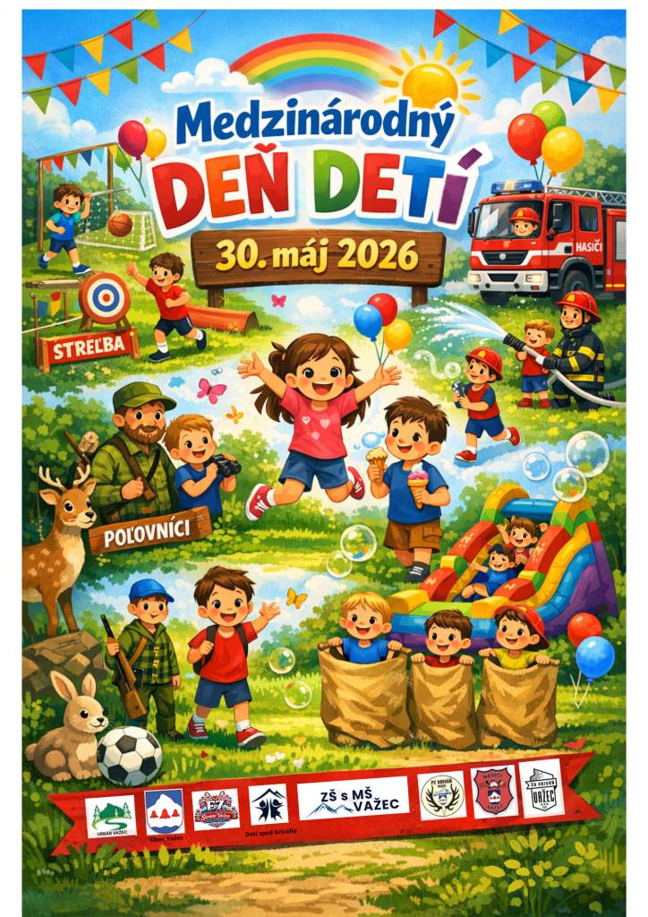 Hľadáte ideálny program pre vaše ratolesti? Obec Važec v spolupráci so ZŠ s MŠ Važec a miestnymi organizáciami pozýva všetky deti, rodičov aj starých rodičov na nezabudnuteľnú oslavu Medzinárodného dňa detí.Pripravte sa na deň prepojený s prírodou, športom, tradíciami a obrovskou dávkou zábavy!????