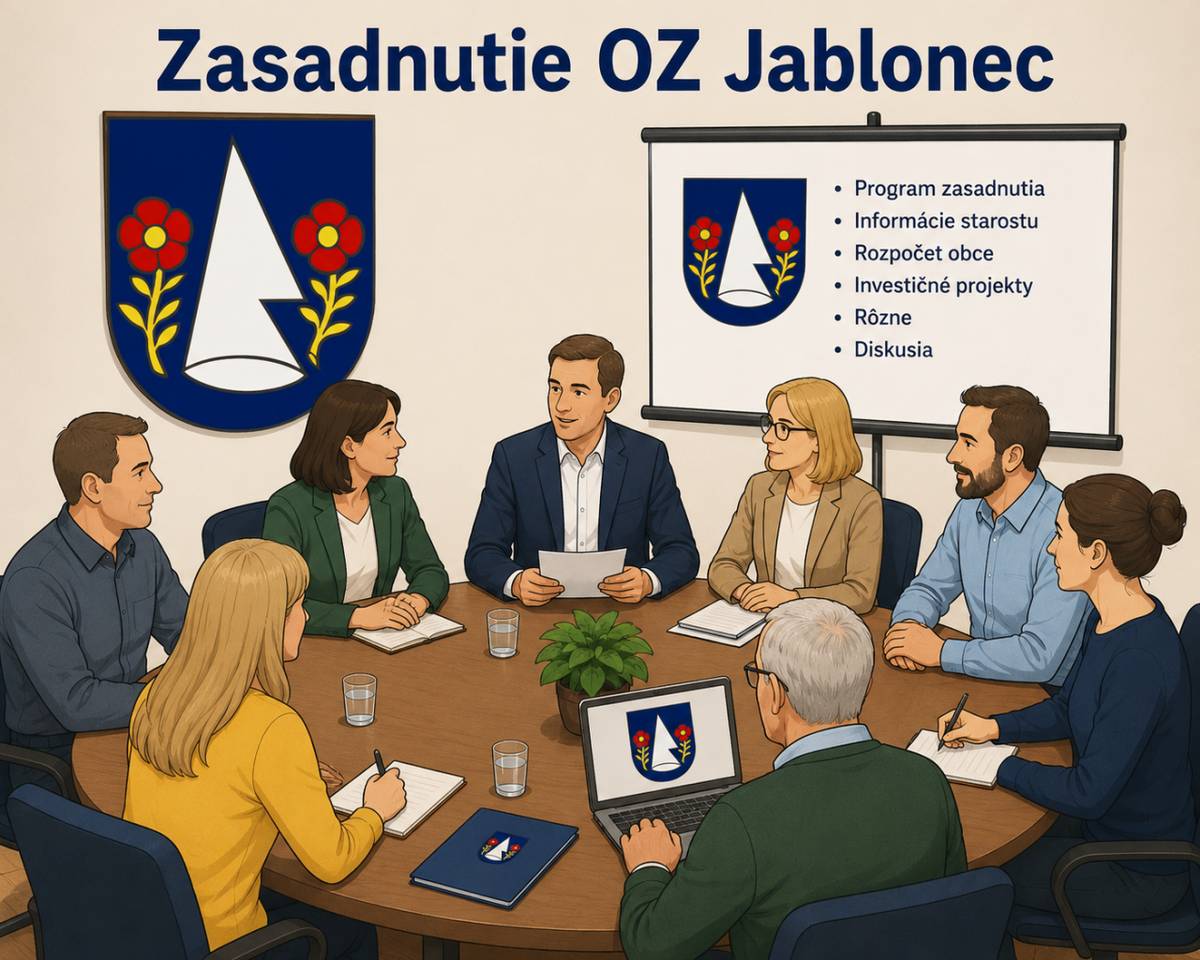 Starosta obce pozýva poslancov a obyvateľov na zasadnutie Obecného zastupiteľstva, ktoré sa bude konať 02.06.2026 o 19:00 v Spoločenskom dome v Jablonci.