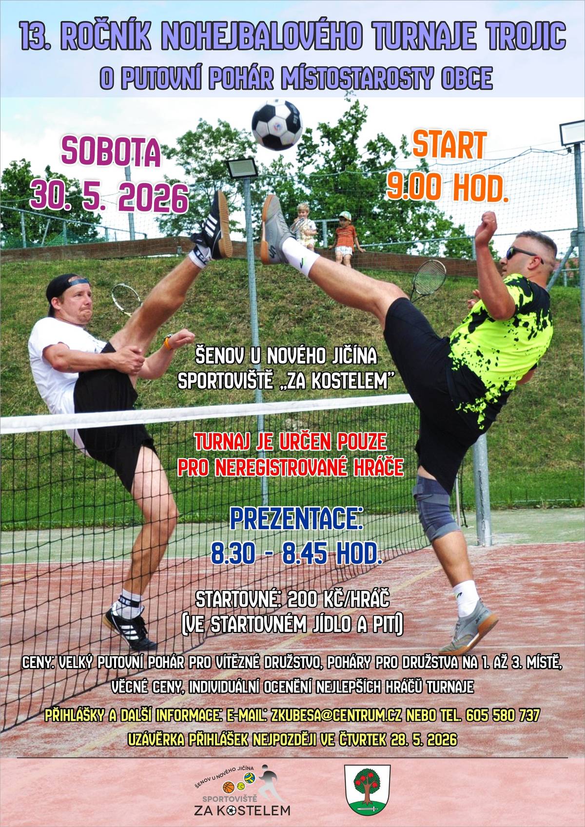 Nohejbalový turnaj Obecní úřad ve spolupráci se sportovní komisí pořádá v sobotu 30. května na sportovišti Za kostelem 13. ročník nohejbalového turnaje trojic o pohár místostarosty obce. Děti provázejí děti U příležitosti Mezinárodního dne dětí pořádá zámek Kunín v neděli 31. května od 13 do 17 hodin dětské prohlídky zámku pod názvem „Děti provázejí děti“. Těšit se můžete na kostýmové prohlídky v podání dětských průvodců, potkáte se rovněž s hraběnkou Walburgou a maličkým Františkem Palackým. Vstup pro děti zdarma. Kamenictví JK Kamenictví JK oznamuje, že v sobotu 30. května v době od 8:30 do 9:00 bude na místním hřbitově přijímat objednávky na veškeré kamenické práce. Více informací na tel. čísle 704 018 080. Pila Firouzi Pila Firouzi Suchdol nad Odrou nabízí k prodeji: štípané tvrdé dřevo: dub, buk, jasan. Délka štípaného špalku 25 až 50 cm za cenu 1 300 Kč za prostorový metr, dále pak velké, hodně dřevité odkory dubu a jasanu řezané na 30 cm v big bagu za 1 000 Kč nebo v balíku za 1 600 Kč za prostorový metr. Více informací na tel. č. 604 533 237.