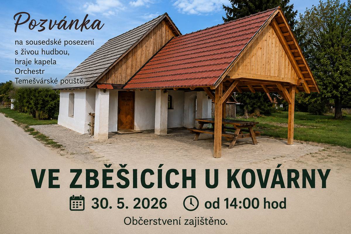 V sobotu 30.5.2026 od 14:00 u kovárny.