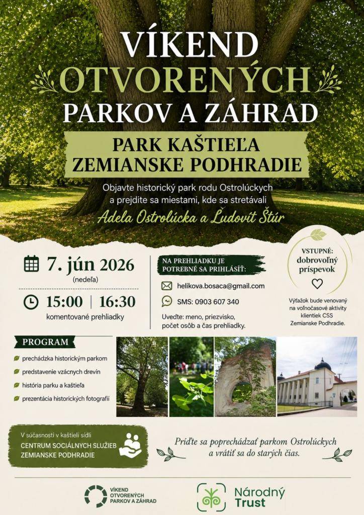 Víkend otvorených parkov a záhrad